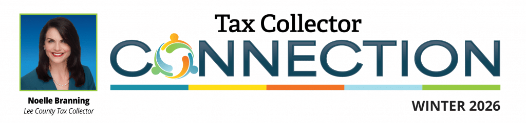 graphic with Noelle's picture and the title tax collector connection, winter 2026